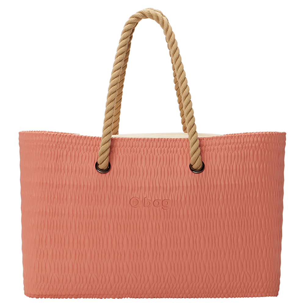 O Bag - Beach XL Bag With Fabric Canvas Inner & Long Rope Handles Natural - Erika