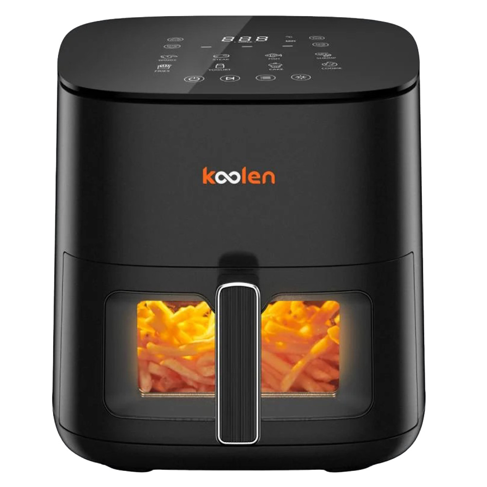 كولين - قلاية هوائية رقمية مع نافذة - أسود - 7 لتر - 1800 واط