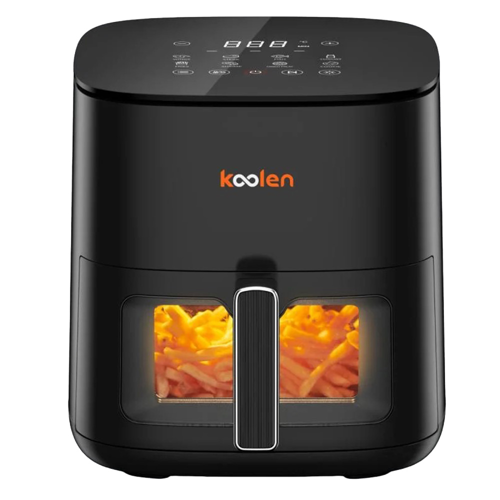 كولين - قلاية هوائية رقمية مع نافذة - أسود - 5 لتر - 1800 واط