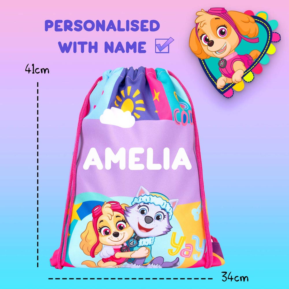 Fringoo - Personalized Drawstring Bag - Paw Patrol Skye - 16-Inch/41cm