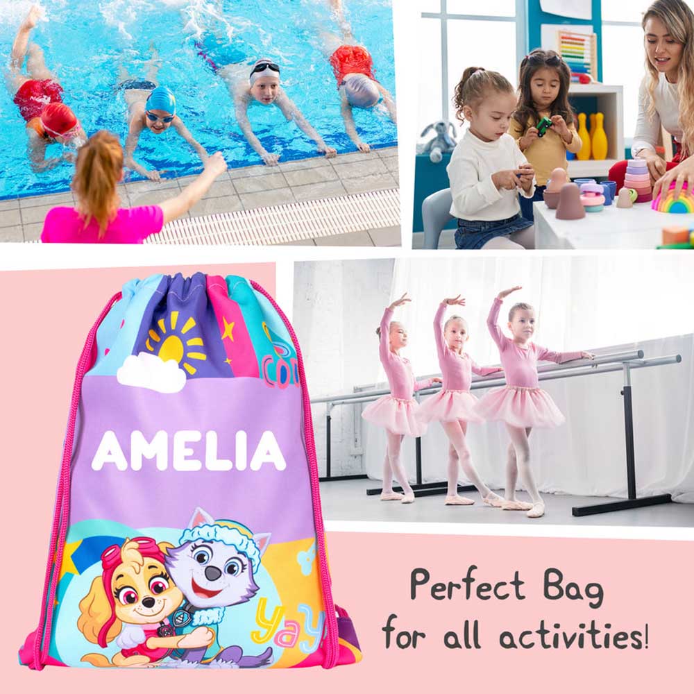 Fringoo - Personalized Drawstring Bag - Paw Patrol Skye - 16-Inch/41cm