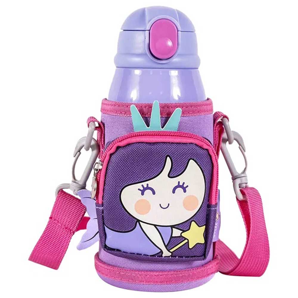 Milk&Moo - Stainless Steel Water Bottle With Mermaid Bag - 550 ml