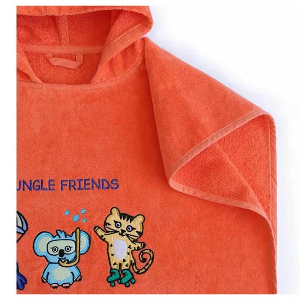 Milk&Moo - 100% Cotton Kids Poncho - Orange