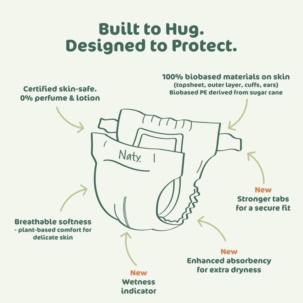 Naty Baby Diapers - Size 4 - 7-18 kg - 44 Pcs