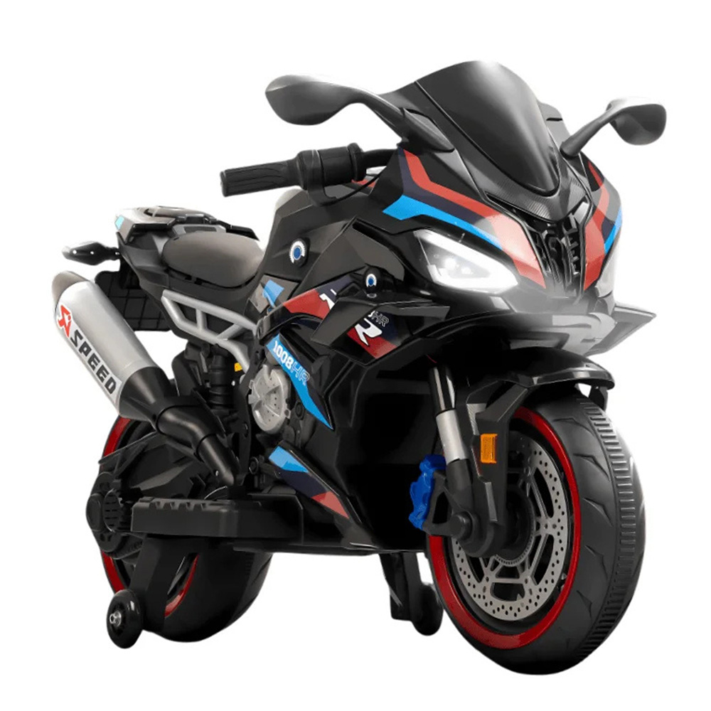 Megastar Kids Dual Motor Electric Ride-On Superbike - 12 V - Black