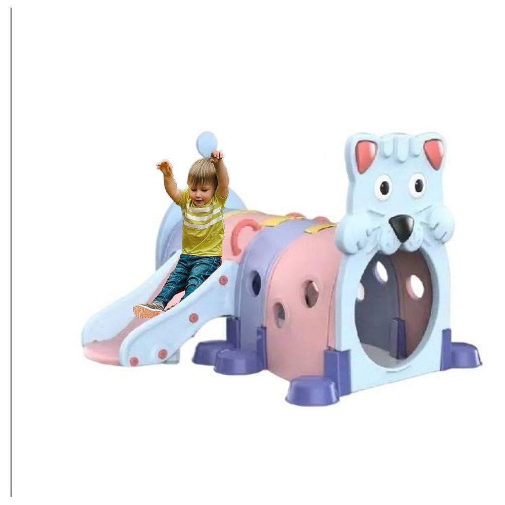 Megastar - Four Section Climb And Crawl Quacky Tunnel Duck With Slide - Blue/Pink