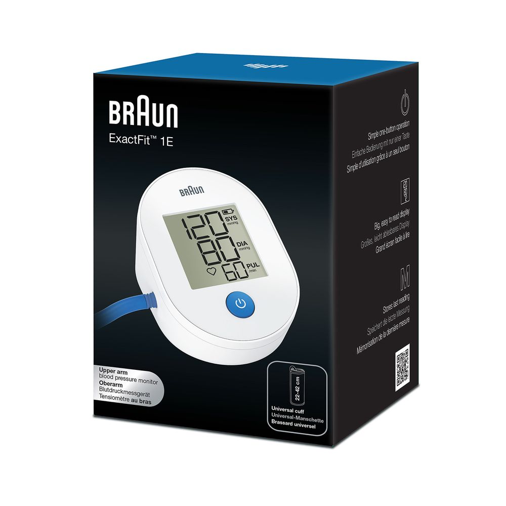 Braun - Exactfit 1E Upper Arm Blood Pressure Monitor - White