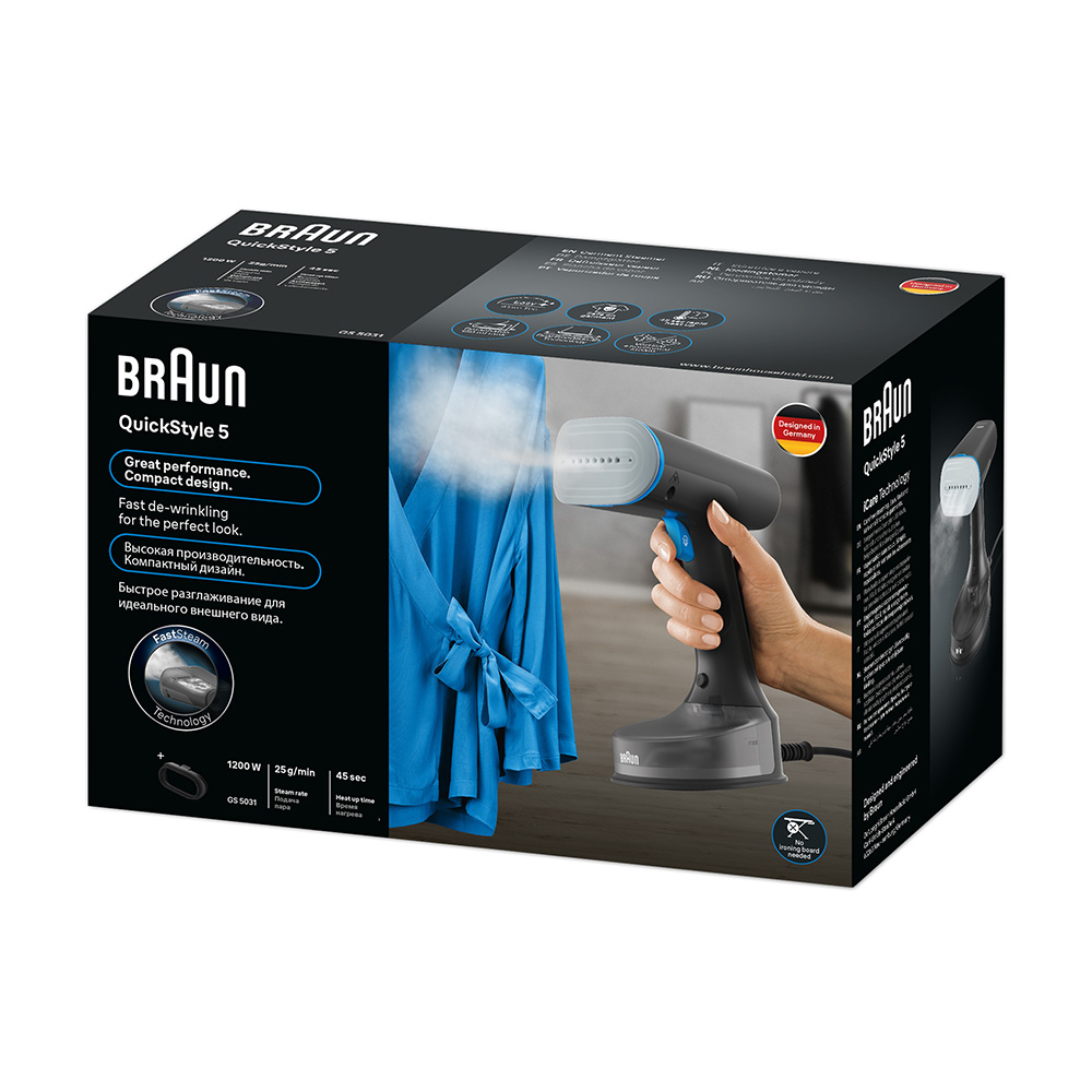 Braun - GS 5031 Quickstyle 5 Garment Steamer - Black/Blue