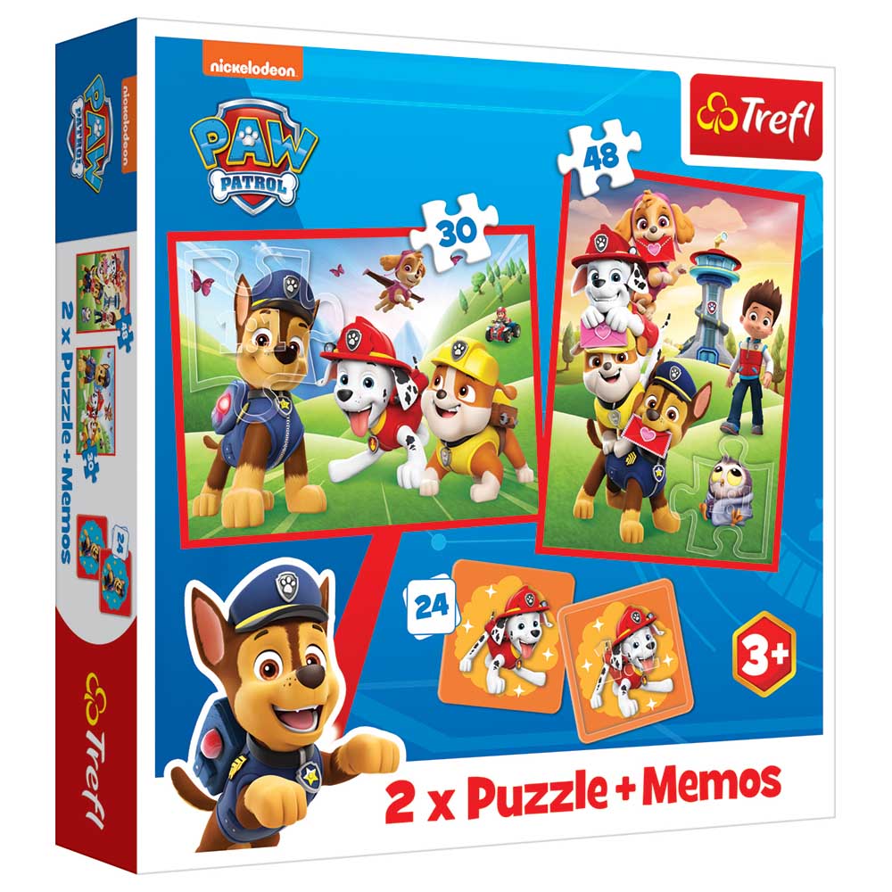 Paw Patrol - 2-In-1 Paw Patrol Team In Action Puzzle With Memos - 78pcs