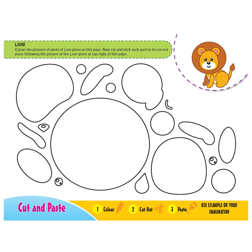 Colour, Cut And Paste Activity Book - Animal Kingdom