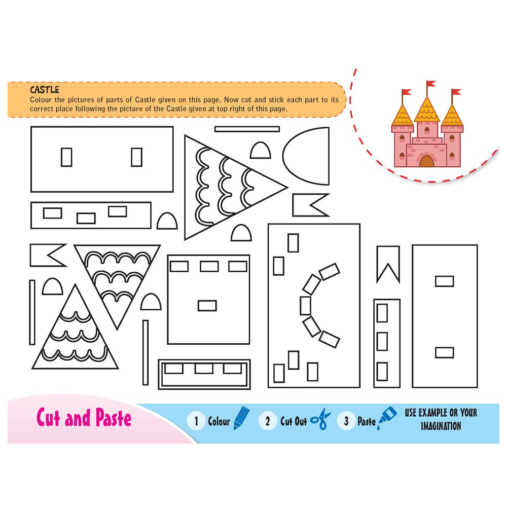 كتاب - Colour, Cut And Paste Activity Book - Mix Bag