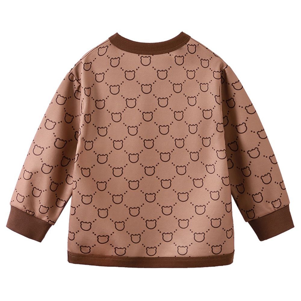 Sugar Rush - Printed V-Neck Full Sleeves Jacket - Brown