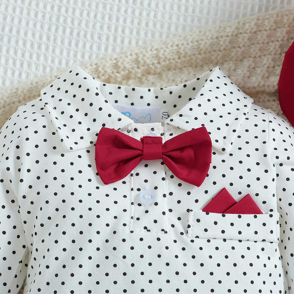 Sugar Rush - Solid Polka Dot Classic Combo Set - White/Red
