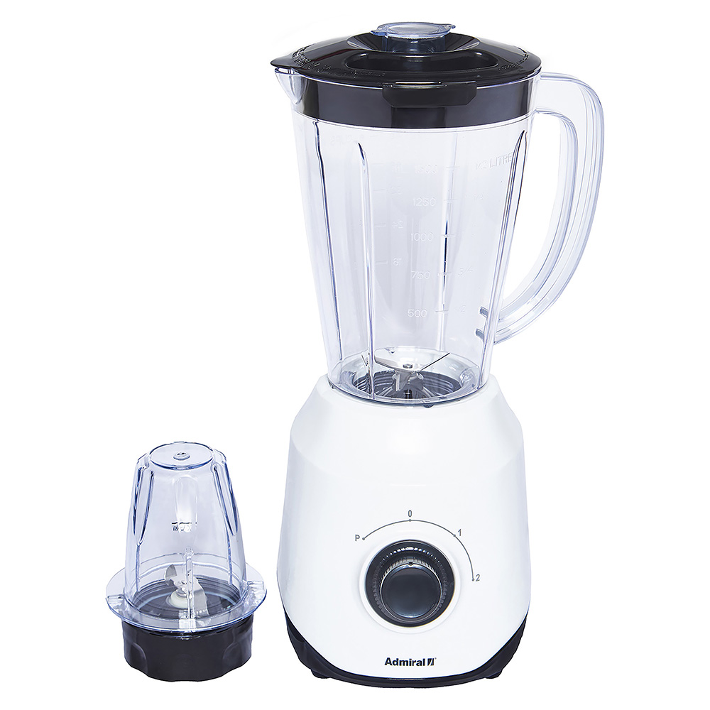 أدميرال - خلاط بسرعتين مع مطحنة - أبيض - 1.5 لتر - 400 واط