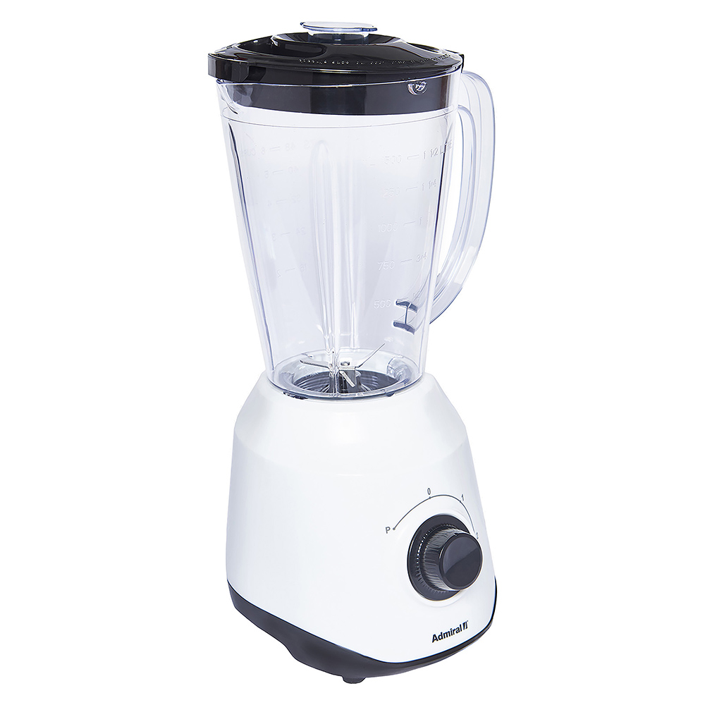 أدميرال - خلاط بسرعتين مع مطحنة - أبيض - 1.5 لتر - 400 واط