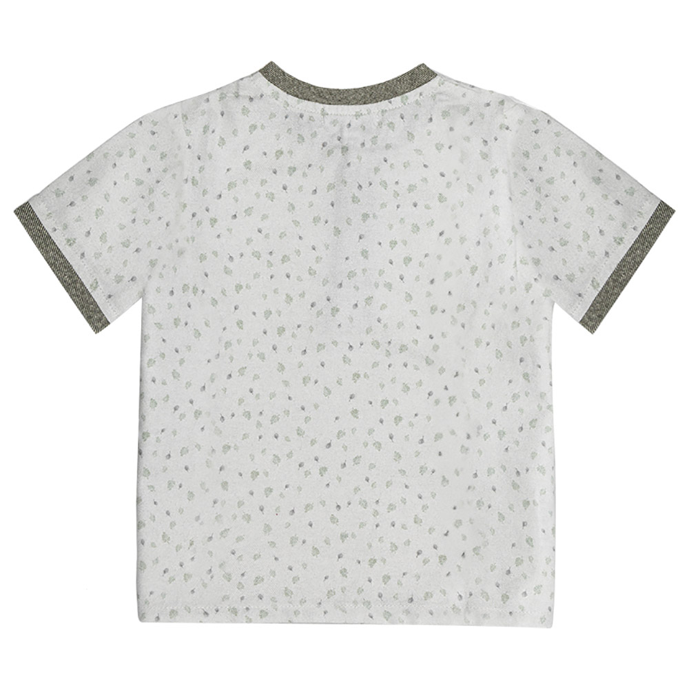 Jules & Juliette - Alfred Baby Short Sleeves T-Shirt - Taupe Green Leaves