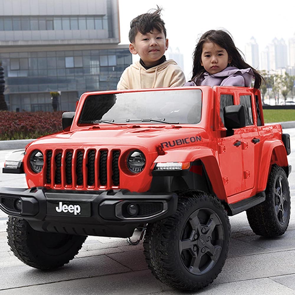 Jeep - Licensed Battery Operated Rubicon Kids Car - 12V - Red