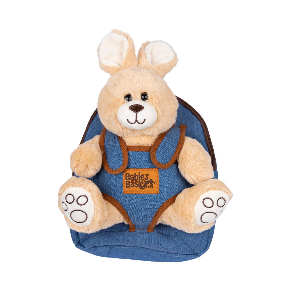 بيبيز بيسك - حقيبة أطفال مع دمية قابلة للفصل - أزرق/كريمي