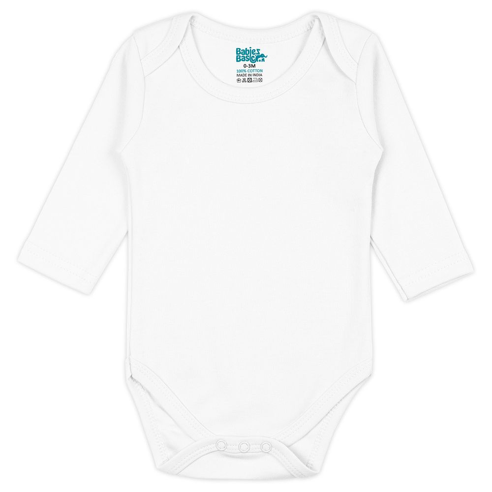 Babies Basic - 3pc-Set - Cotton Long Sleeves Bodysuit - White