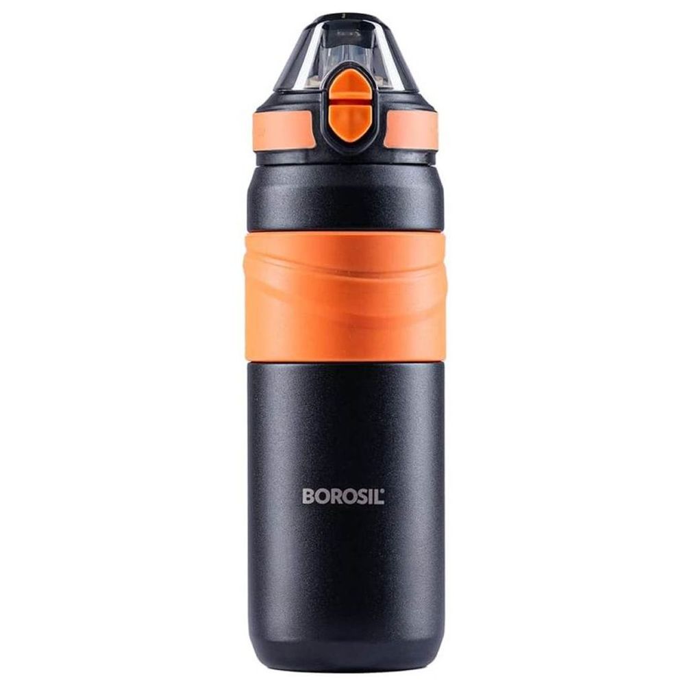 Borosil - Adventure Sipper Water Bottle - Black/Orange - 560ml