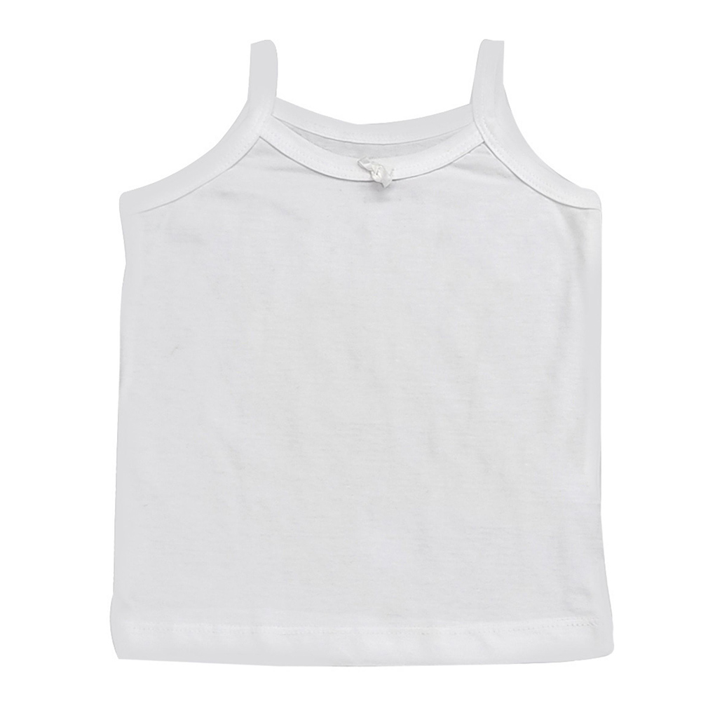 Smart Baby - 3pc-Set - Baby Girl Sleeveless Spagetti Vest - White