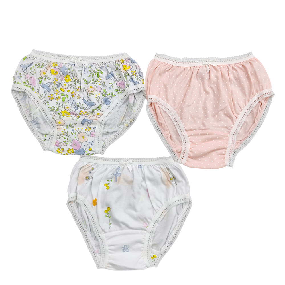 Smart Baby - 3pc-Set - Baby Girl Floral Briefs - Multicolor