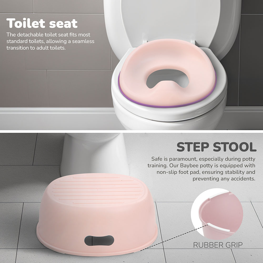 Baybee - Nando 3-In-1 Baby Potty Training Toilet Seat - Pink