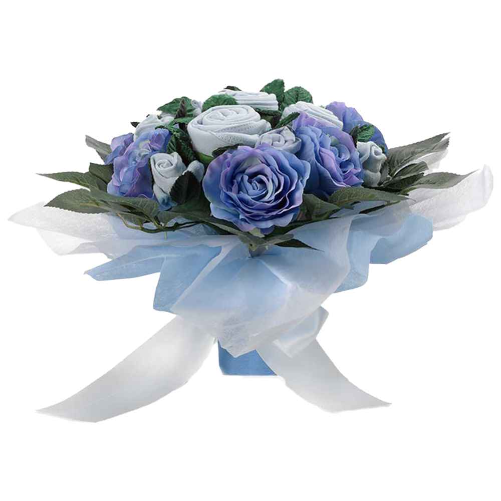 Babyblooms - Luxury Rose Baby Clothes Bouquet - Blue