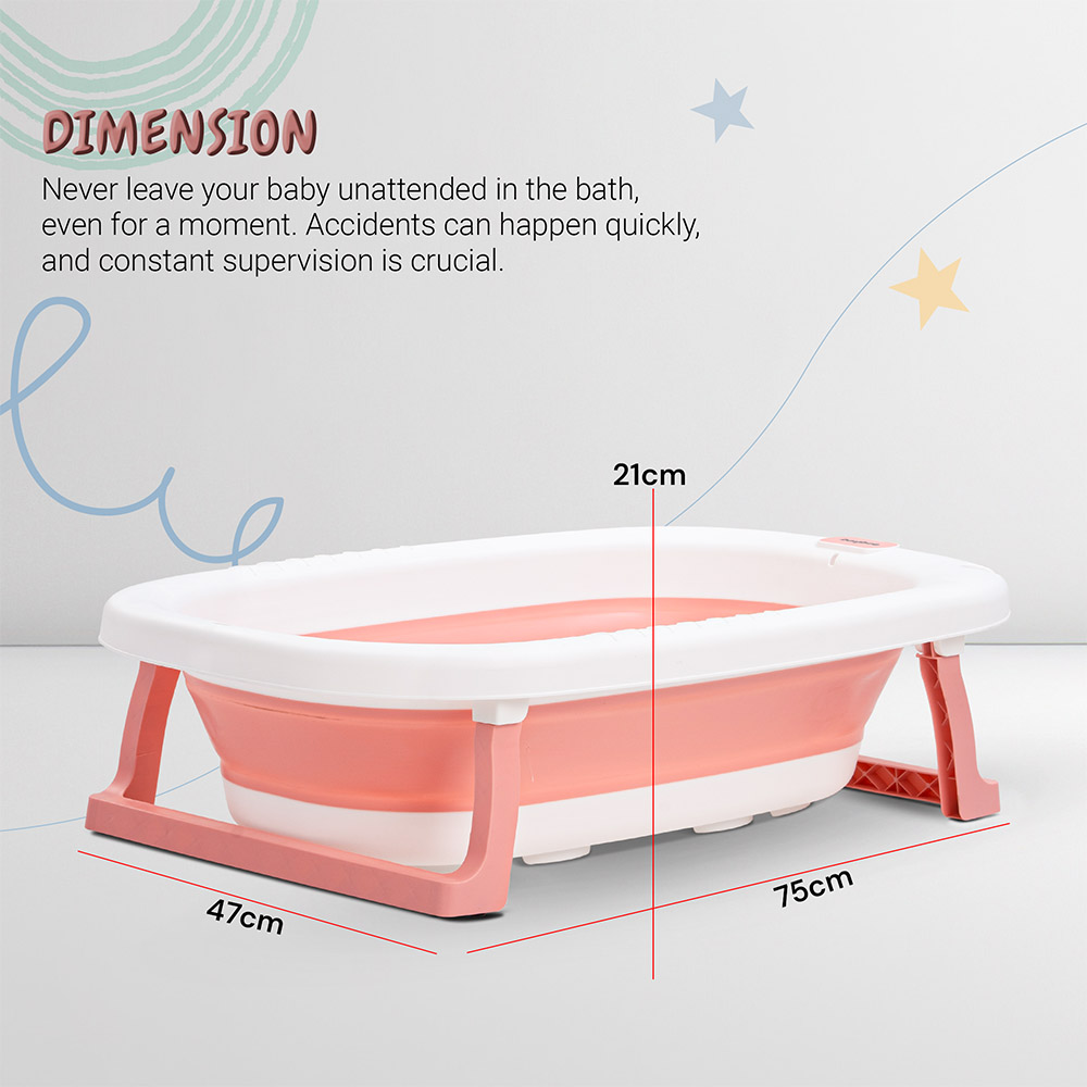 Baybee - Foldable Baby Bath Tub - Pink