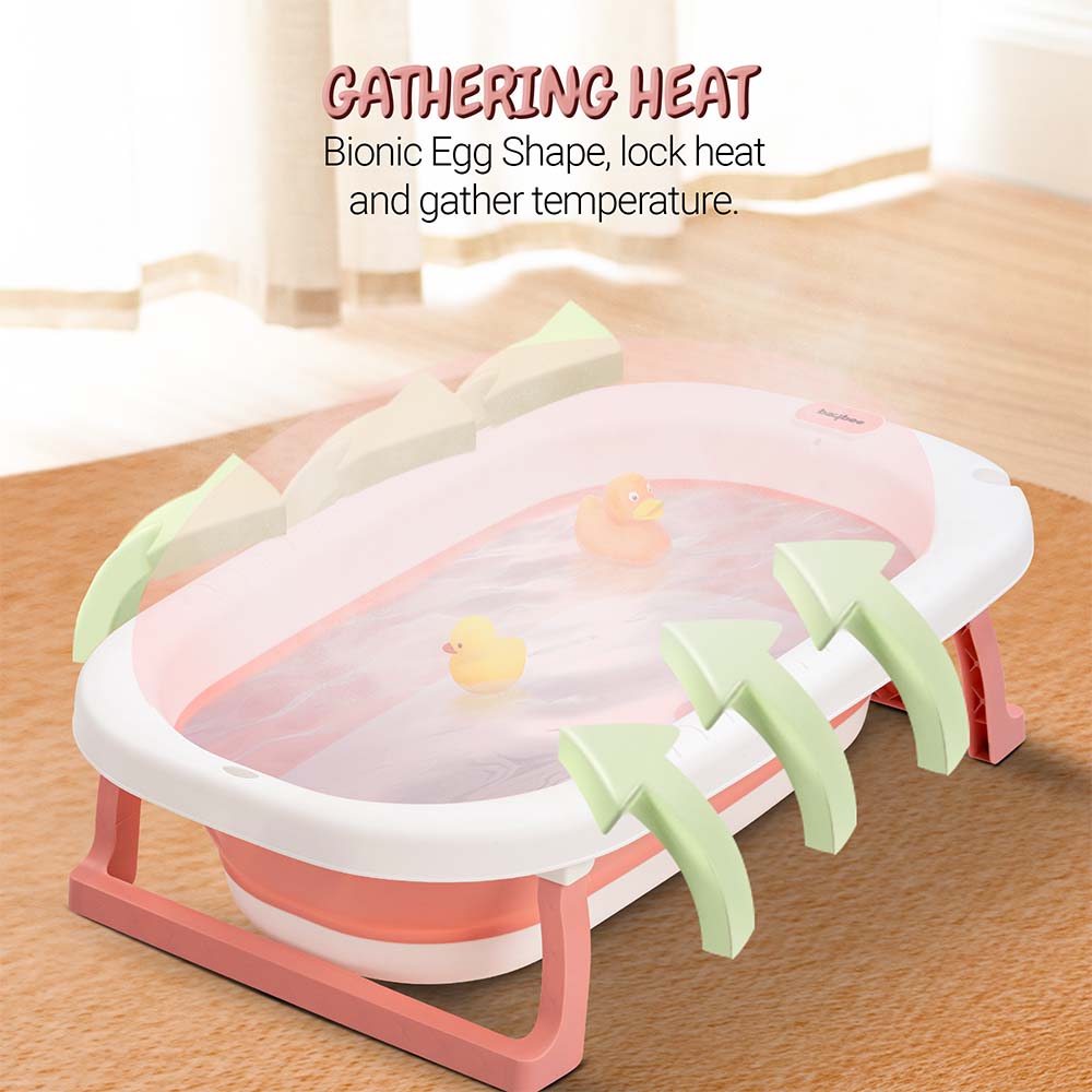 Baybee - Foldable Baby Bath Tub - Pink