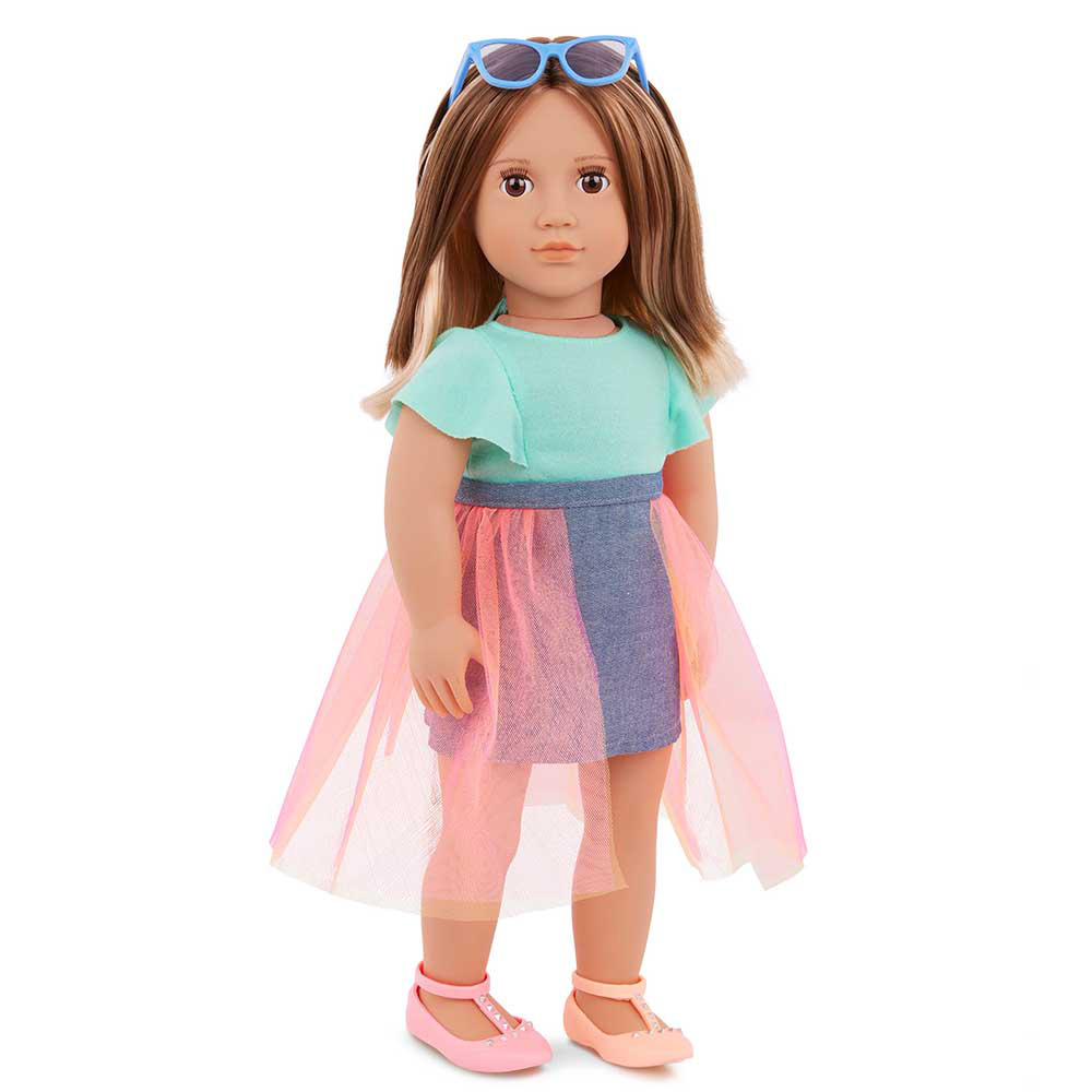 Our Generation - Lisa Doll With Denim And Tulle Skirt Outfit - 18 Inch