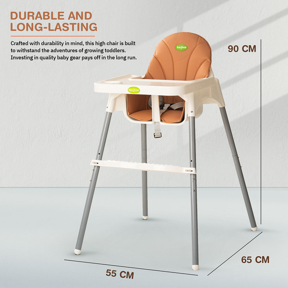 Baybee - 2-In-1 Baby High Chair With Adjustable Height- White