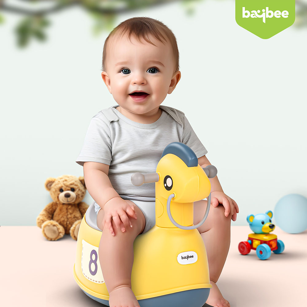 Baybee - Ponyta Baby Potty Seat For Kids With Closing Lid - Yellow