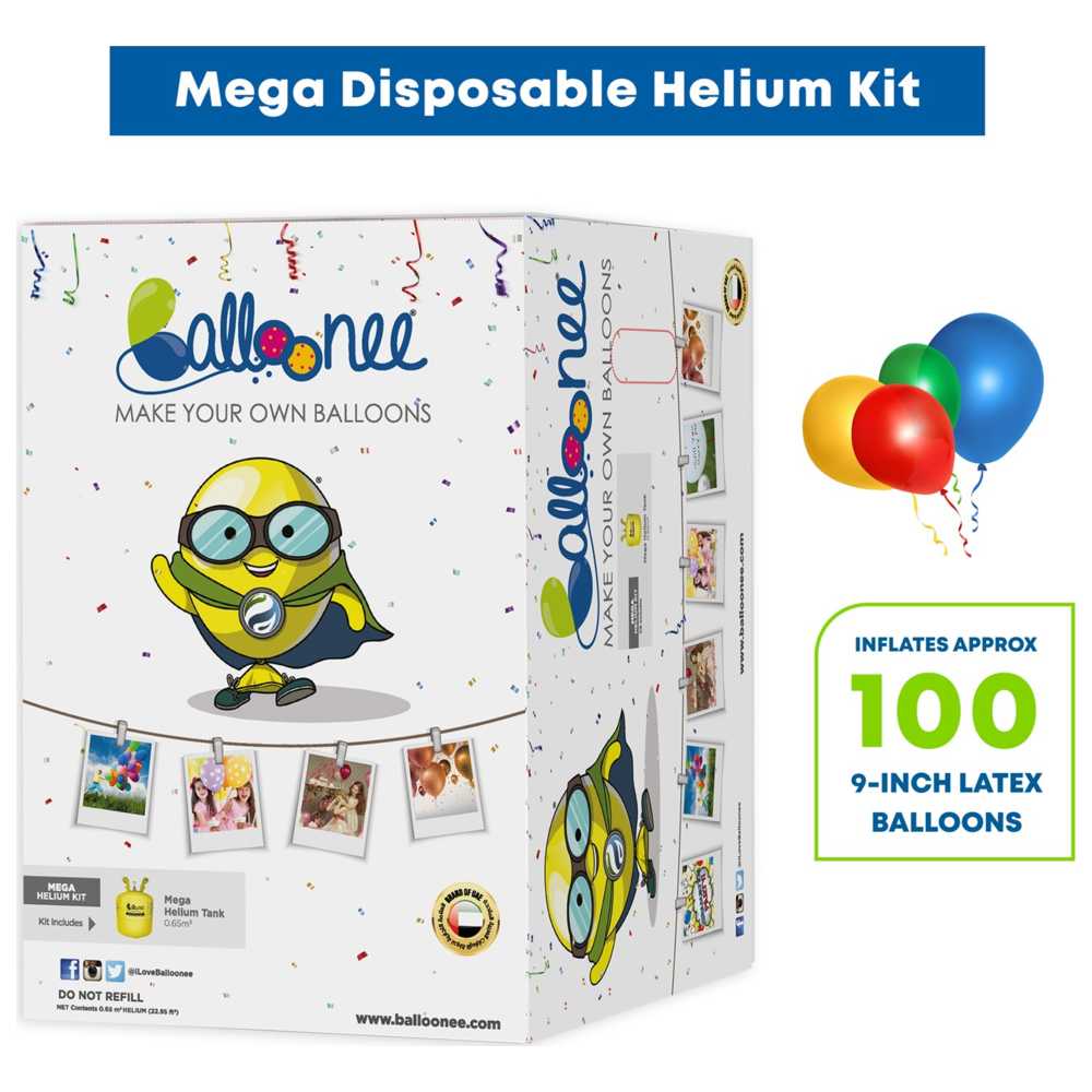 Balloonee - Mega Disposable Helium Party Kit