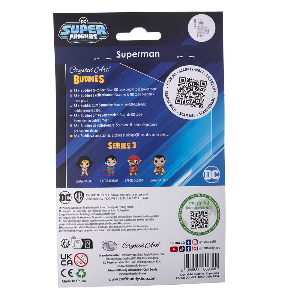 Craft Buddy - Crystal Art Buddy - Superman - 11 cm