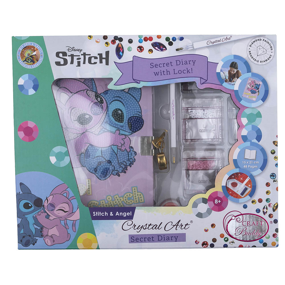Craft Buddy - Crystal Art Secret Diary - Stitch & Angel