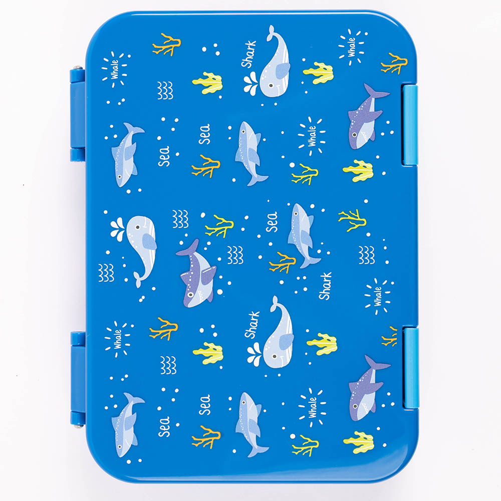 كوكوبي - صندوق غداء بينتو للأطفال - 6 أقسام، مقاوم للتسرب، خالٍ من مادة بيسفينول أ، آمن للاستخدام في الميكروويف - أزرق