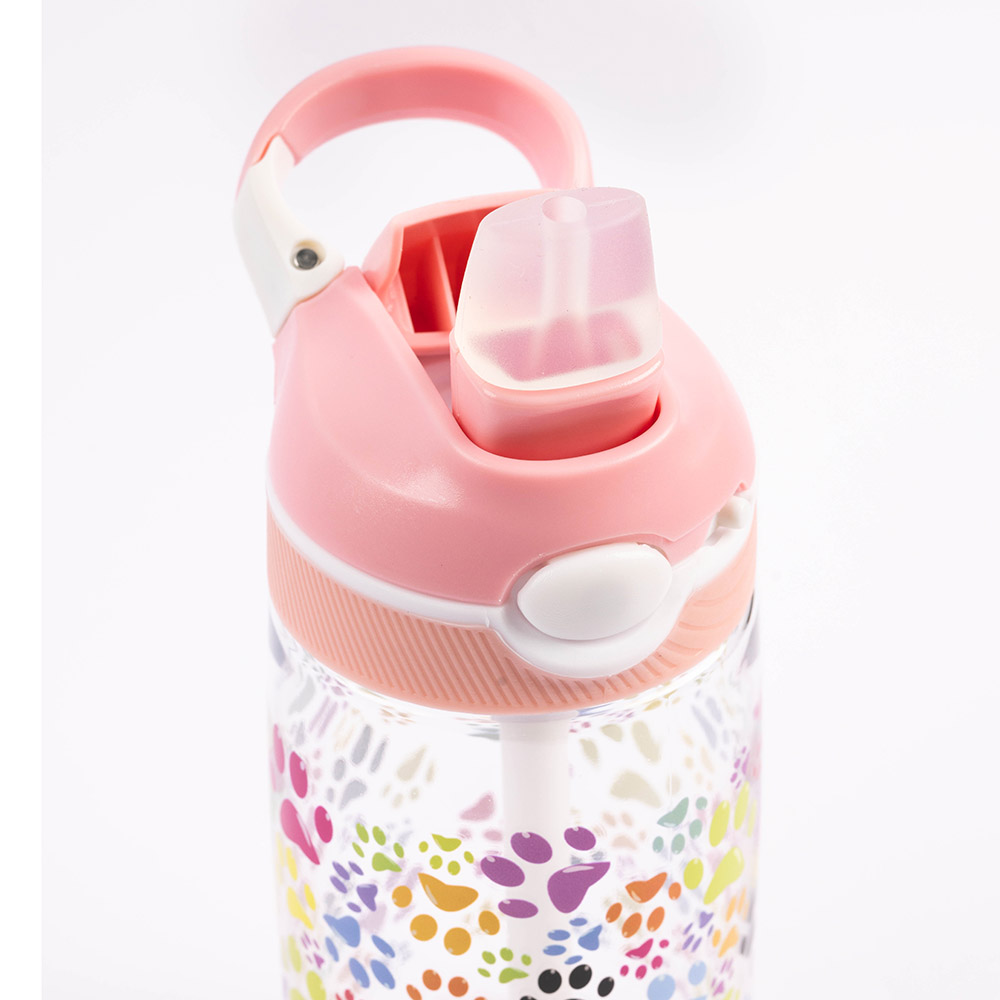 كوكوبي - زمزمية مياه تريتان مانعة للتسرب، ٤٨٠ مل - خالية من مادة بيسفينول أ، بغطاء بزر ضغط، مناسبة للأطفال من عمر ٣ سنوات فما فوق (وردي)