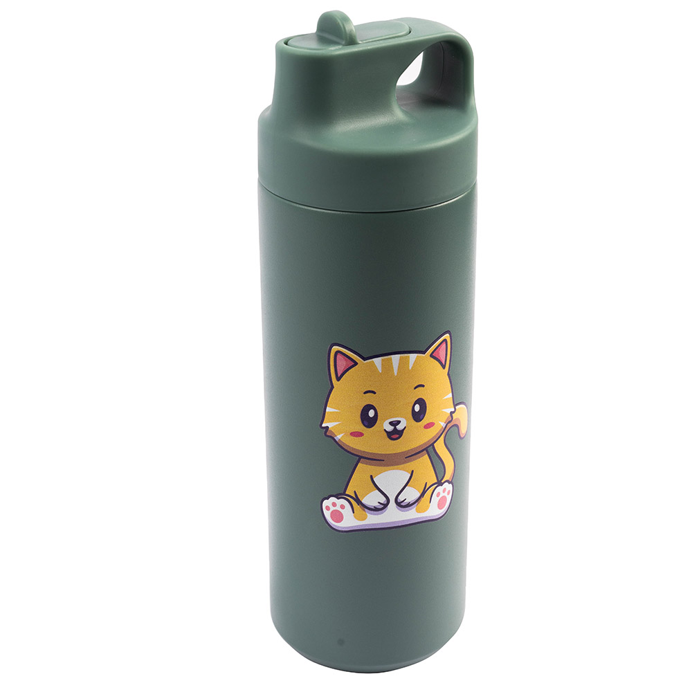 كوكوبي - قارورة معزولة من الستانلس ستيل - مانعة للتسرب، خالية من الروائح، آمنة غذائيًا، سعة 550 مل، مناسبة لعمر 3 سنوات فأكثر - خضراء