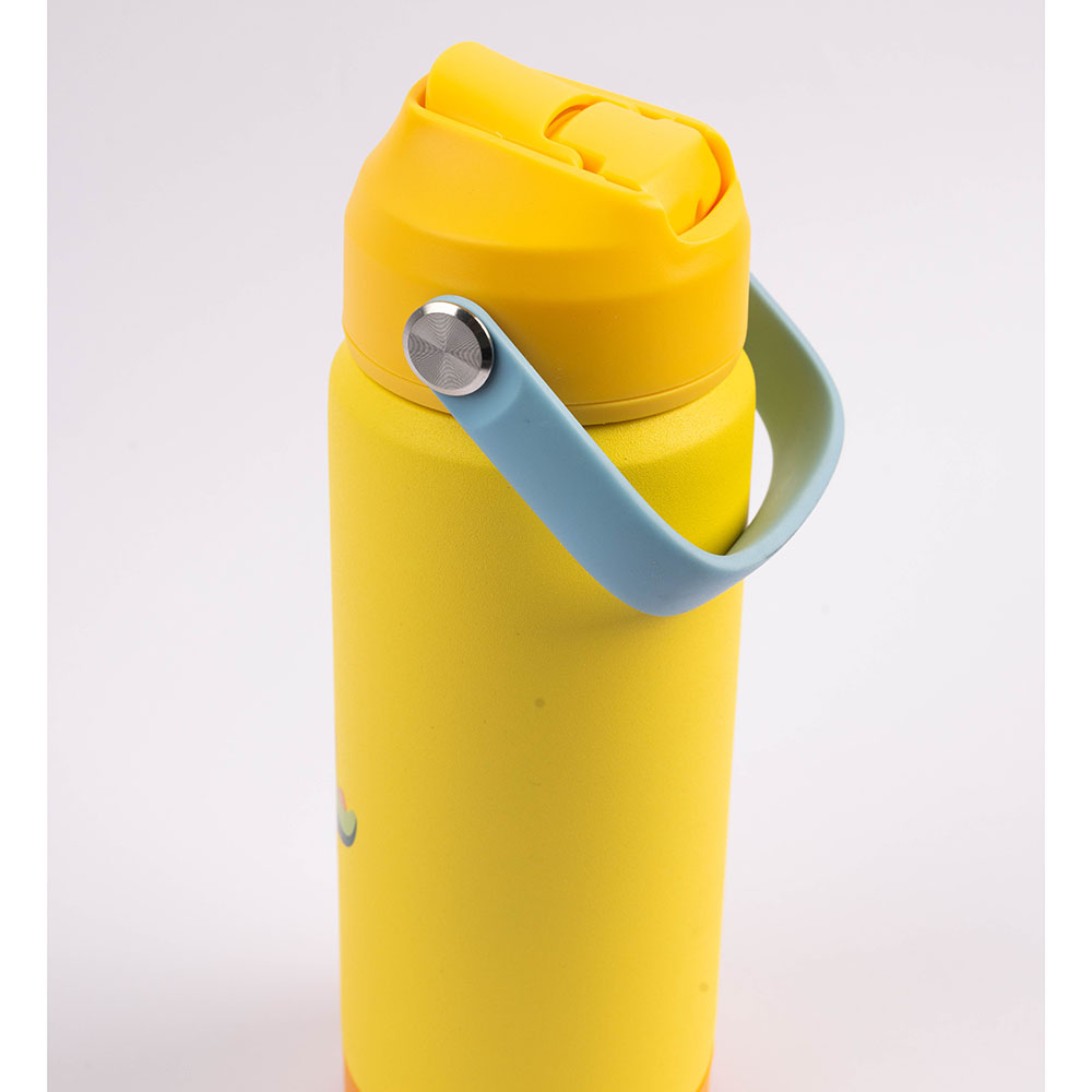 كوكوبي - زمزمية مياه معزولة من الستانلس ستيل سعة 500 مل، مناسبة لعمر 3 سنوات فما فوق - صفراء