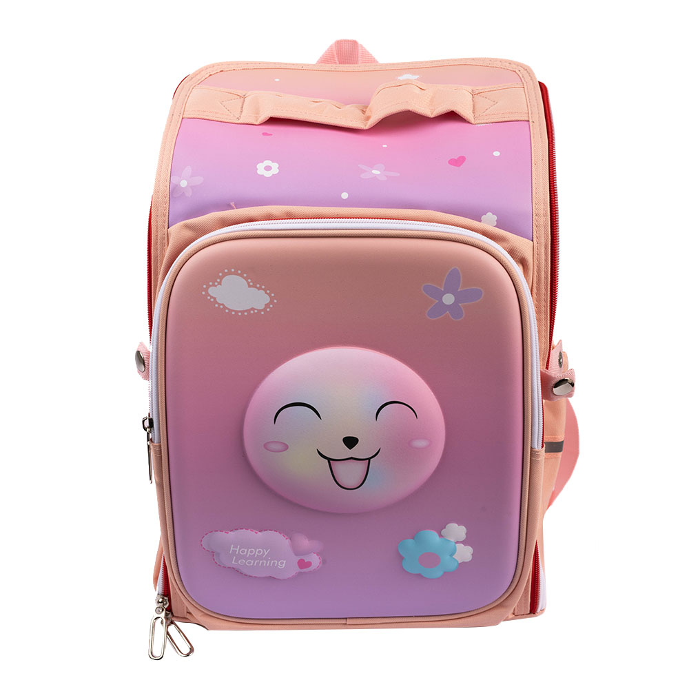 كوكوبي - شنطة ظهر لطيفة مطبوعة للبنات، مقاس 14.9 إنش، حزام كتف قابل للتعديل - وردي