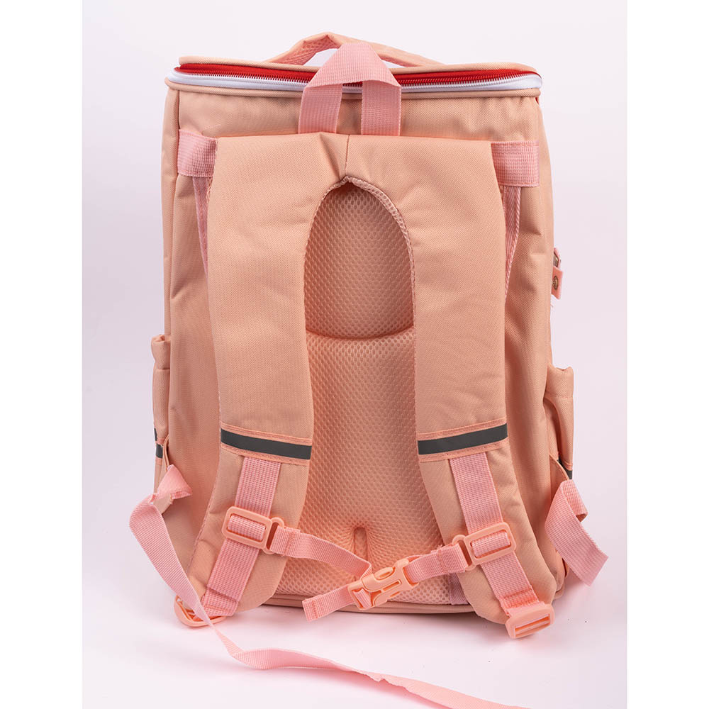 كوكوبي - شنطة ظهر لطيفة مطبوعة للبنات، مقاس 14.9 إنش، حزام كتف قابل للتعديل - وردي