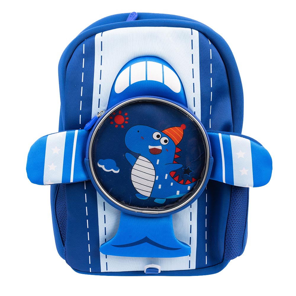 كوكوبي - شنطة ظهر مطبوعة على شكل ديناصور على شكل طائرة للأولاد - أزرق