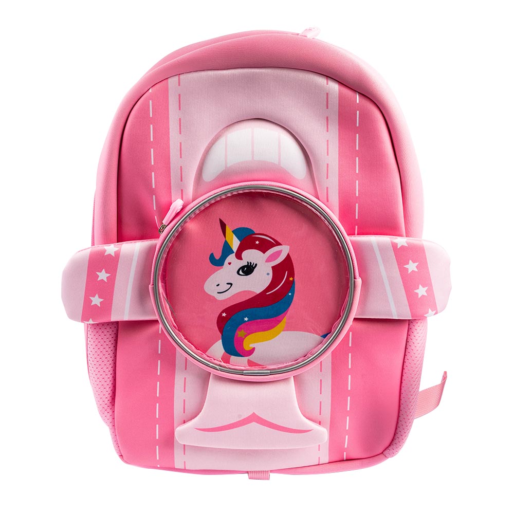 كوكوبي - شنطة ظهر للبنات بطبعة يونيكورن على شكل طائرة - وردي