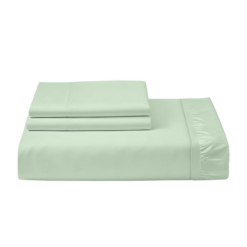 Cotton Home - King Size Fitted Bedsheet With 2 Pillow Case - Mint Green