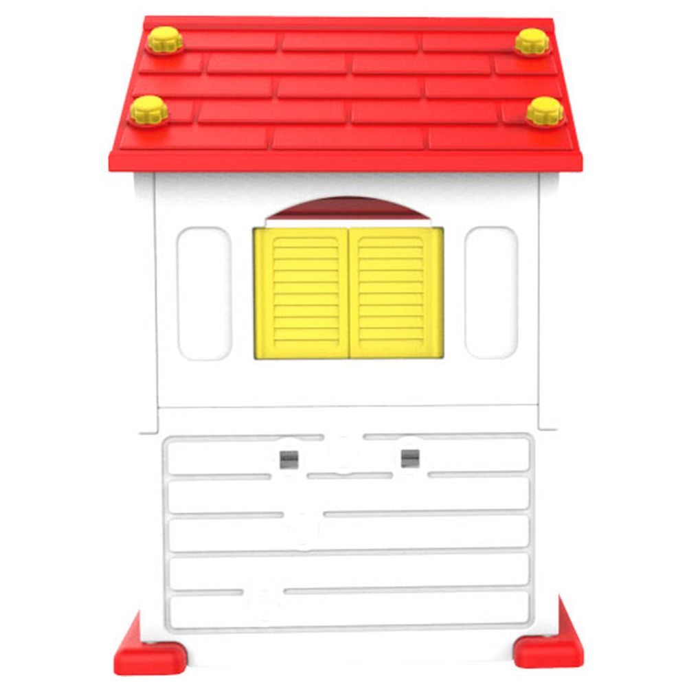 أملا - بيت بلاستيكي كوري - أبيض وأحمر