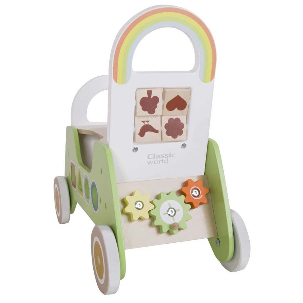 Classic World 2-In-1 Wooden Rider And Baby Walker