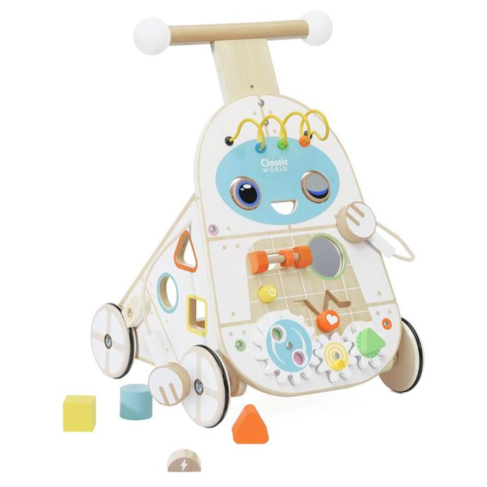 Classic World - Wooden Robot Activity Walker For Toddlers
