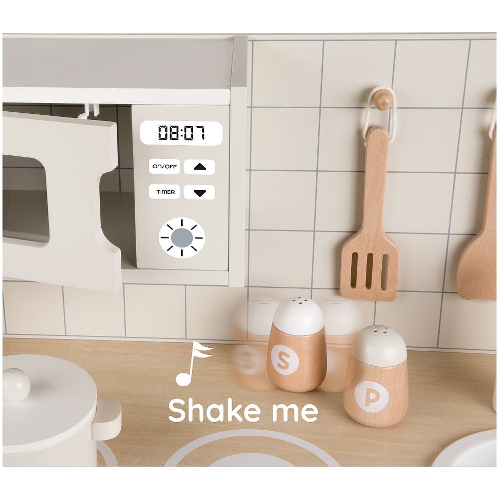 كلاسيك وورلد - مطبخ خشبي للعب الايت شيف - عبوة من 11 قطعة