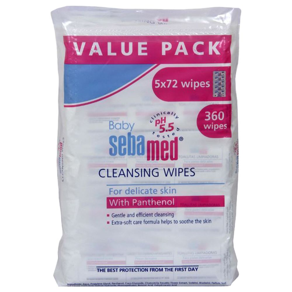 Sebamed Baby Wet Wipes - Pack of 5 - 360 pcs